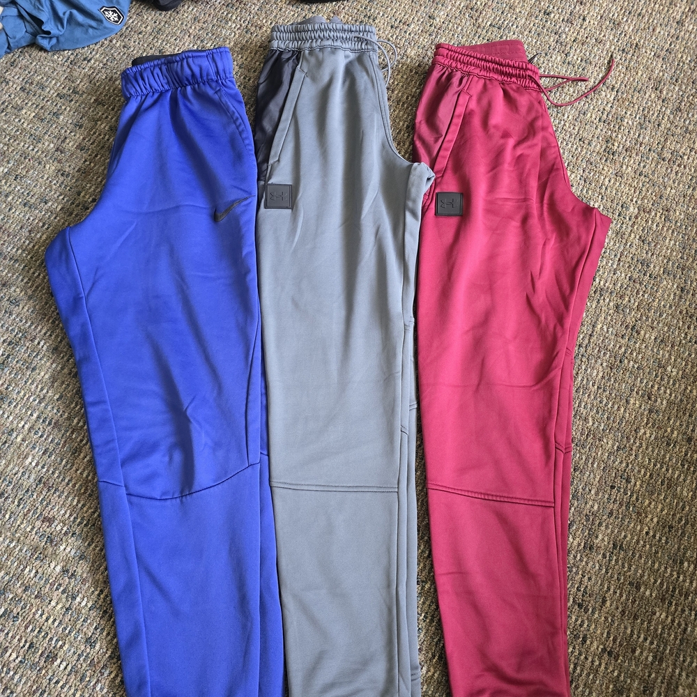 Nike Under Armour Joggers in Blue, Gray, and Red